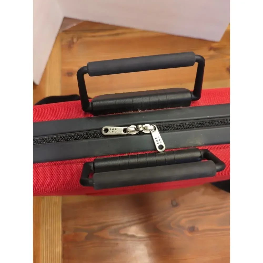 Classic Sonada Hardside Laptop Case Red And Black With Shoulder Strap